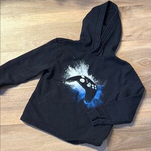 Kids Black Hoodie with Blue game graphic